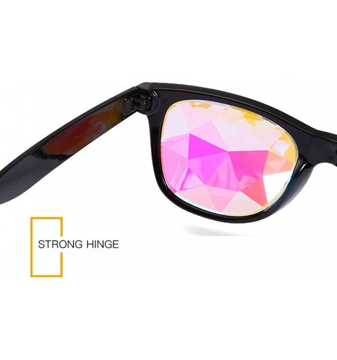 Square Kaleidoscope Glasses Festival Cosplay Rainbow Prism Sunglasses Goggles - white+red(square) - C718QWOW2AA $14.27