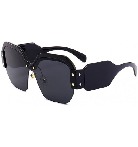 Square Semi Rimless Sunglasses For Women Trendy Candy Color Designer Glasses - C1 - CP18CQK98L6 $11.35