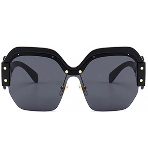 Square Semi Rimless Sunglasses For Women Trendy Candy Color Designer Glasses - C1 - CP18CQK98L6 $11.35