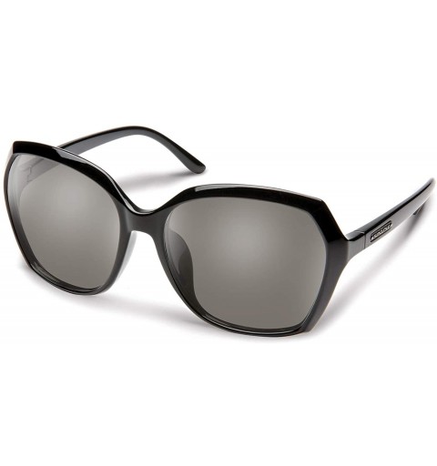 Sport Women's Adelaide Large Fit Sunglasses - Black / Polarized Gray - CE196T7IR7Q $92.11
