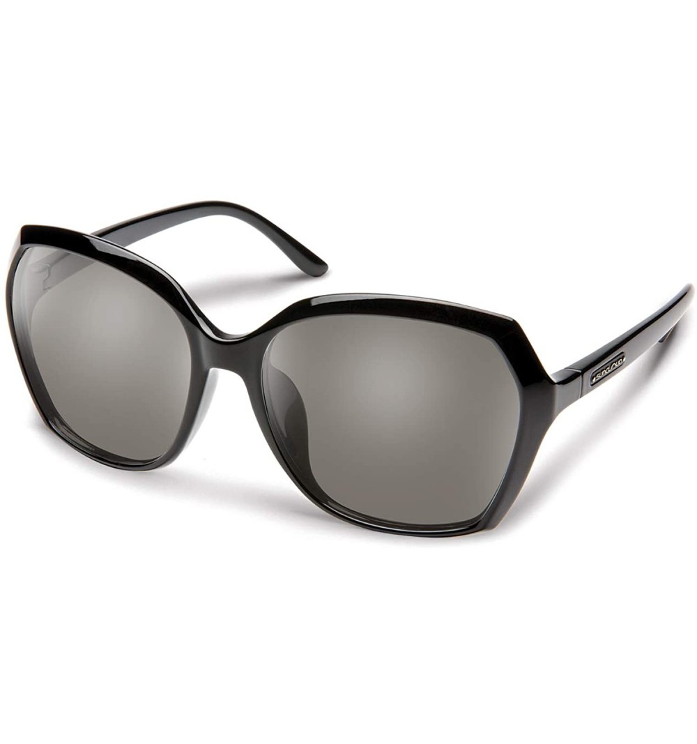Sport Women's Adelaide Large Fit Sunglasses - Black / Polarized Gray - CE196T7IR7Q $42.76