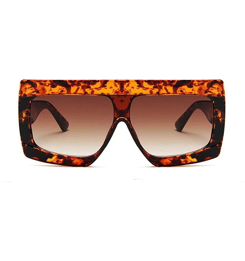 Shield Futuristic Oversize Sunglasses Mirrored Fashion - Leopard - CO18ROWORU6 $24.17