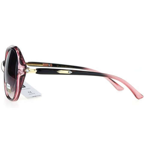 Square Womens Elegant Fashion Sunglasses Rhinestone Design Round Square UV 400 - Pink - CO186SW2C5T $14.08