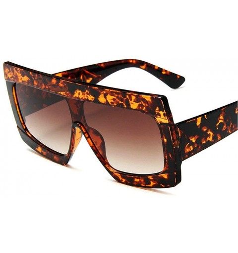 Shield Futuristic Oversize Sunglasses Mirrored Fashion - Leopard - CO18ROWORU6 $13.08