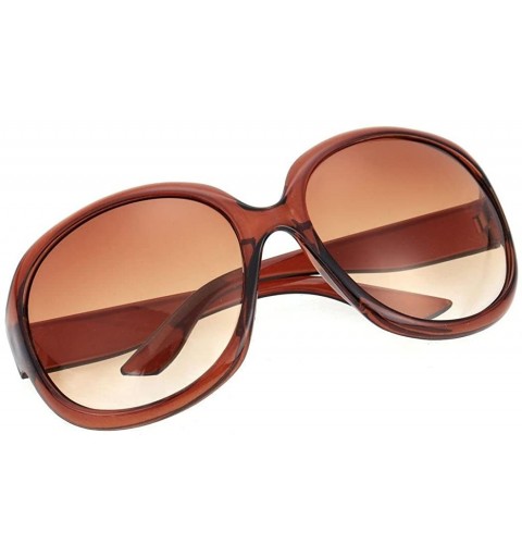 Oversized Women's Retro Vintage Style Oversized Designer Lens Sunglasses Outdoor Driving Eyewear Sunglasses - Brown - C618QED...