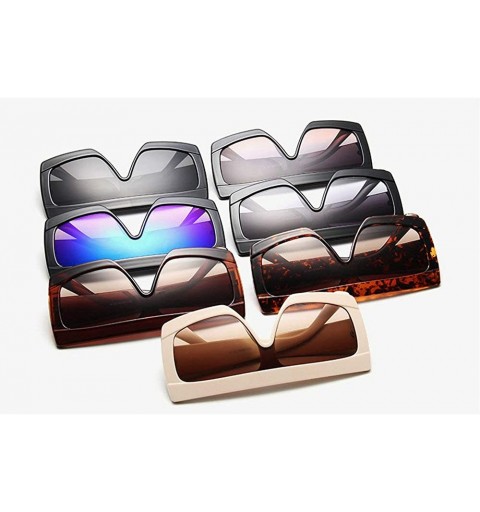 Shield Futuristic Oversize Sunglasses Mirrored Fashion - Leopard - CO18ROWORU6 $13.08