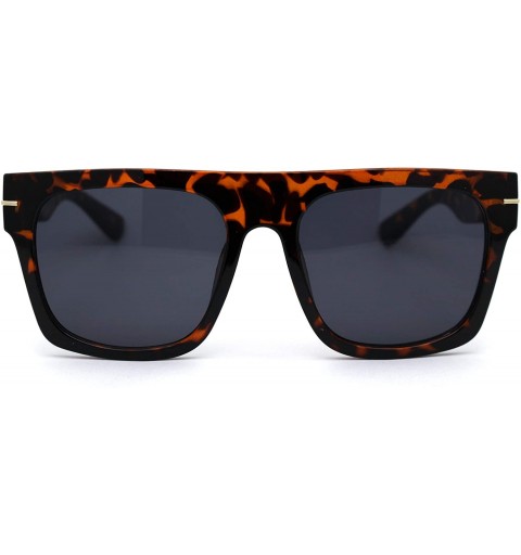 Rectangular Mens Flat Top Squared Rectangular Mobster Horn Rim Sunglasses - Tortoise Black - CS1956ANS4W $13.36