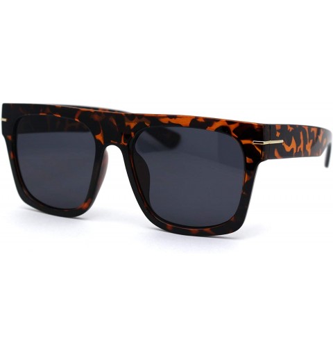 Rectangular Mens Flat Top Squared Rectangular Mobster Horn Rim Sunglasses - Tortoise Black - CS1956ANS4W $13.36