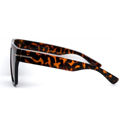 Rectangular Mens Flat Top Squared Rectangular Mobster Horn Rim Sunglasses - Tortoise Black - CS1956ANS4W $13.36