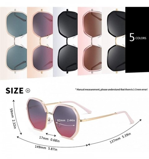 Oversized Women Square Polarized Sunglasses Ladies Fashion Oversized Sun Glasses Female Gradient Eyewear Goggles UV400 - C819...