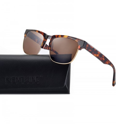 Square Men's rectangular Square Sunglasses Scratch Resistant Designer Handmade Acetate Horn Rimmed Overiszed - CU18EWWGGG7 $1...