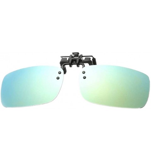 Rectangular Clip On Sunglasses Mens/Womens Flip-Up Polarised Sun Lenses For Driving/Fishing - Color4 - CW18OX4OI29 $20.25