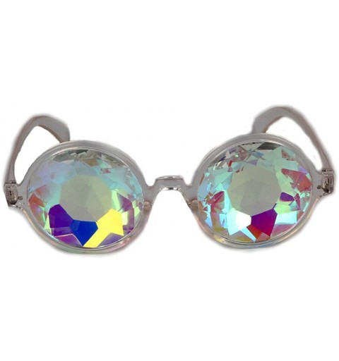 Goggle Rainbow Prism Refraction Sunglasses Heptagonal Glasses Colorful Lens Goggles - White - CW182STLQ06 $10.44