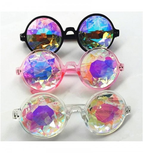 Goggle Rainbow Prism Refraction Sunglasses Heptagonal Glasses Colorful Lens Goggles - White - CW182STLQ06 $10.44