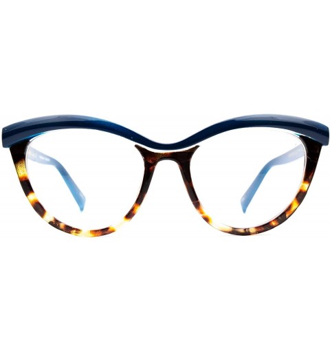 Butterfly Eyeglasses 7565 Butterfly Design - for Womens 100% UV PROTECTION - Blue-leopard - C1192TD7MRA $55.35