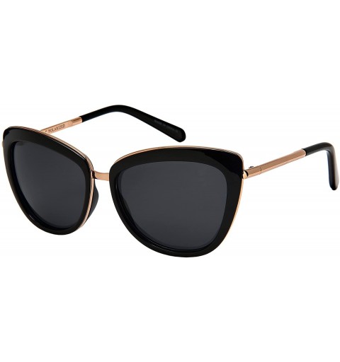 Oval Classic Vintage Cat Eye Sunglasses W/Polarized Lenses 3323-REV - Rose Gold - CW185XGDZ7U $11.48