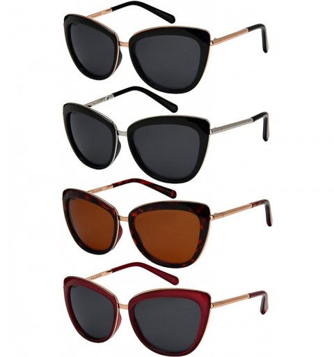 Oval Classic Vintage Cat Eye Sunglasses W/Polarized Lenses 3323-REV - Rose Gold - CW185XGDZ7U $11.48