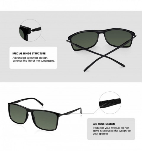 Oversized Polarized Sunglasses for Men - UV400 Protection Lightweight Sunglasses - Bright Green - CN18WUQUAGD $11.03