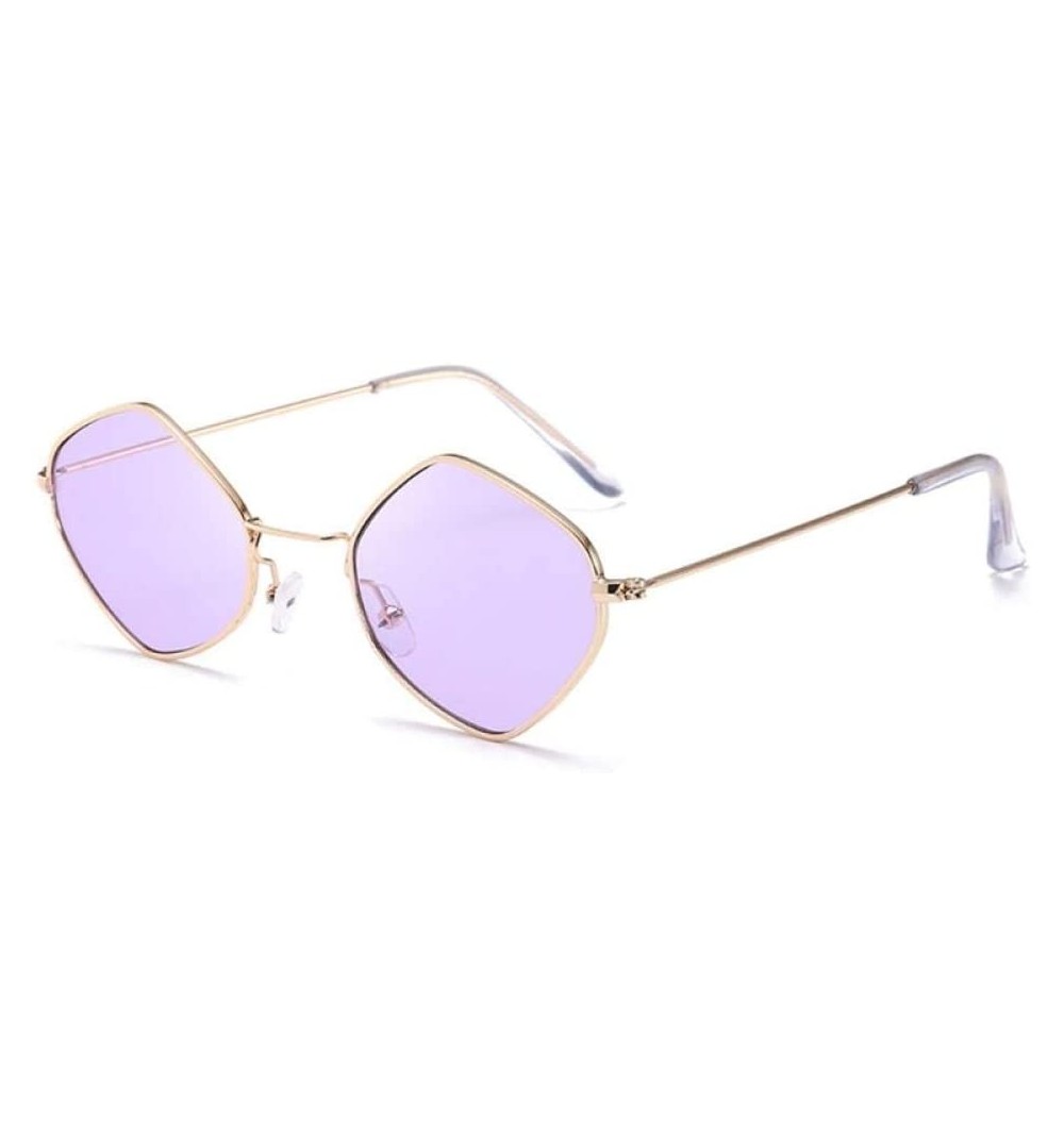 Goggle Sun Glasses Men Women Vintage Small Frame Sunglasses Colored Lens Outdoor Eyewear Glasses-Purple - CE199HWG26M $18.29