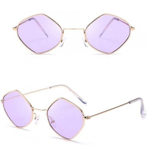 Goggle Sun Glasses Men Women Vintage Small Frame Sunglasses Colored Lens Outdoor Eyewear Glasses-Purple - CE199HWG26M $18.29