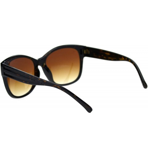 Oversized Womens Classic 90s Butterfly Minimal Plastic Designer Sunglasses - Tortoise Brown - C118SZ6038Z $9.26