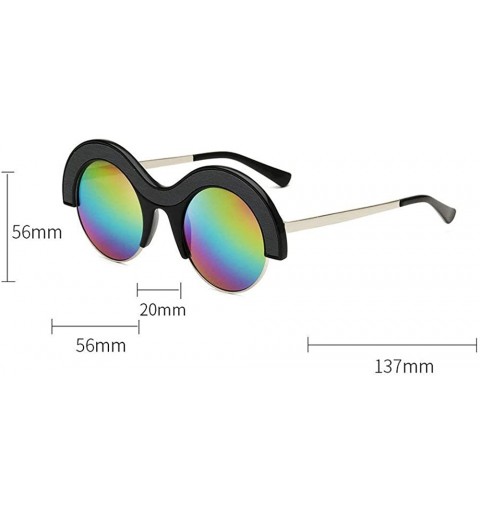 Round Sunglasses Fashion Exaggerated Personality Glasses - Silver - C518XWYKCR3 $10.84