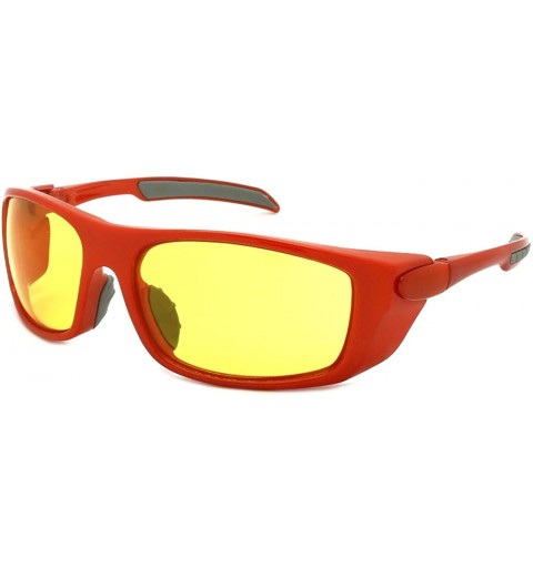 Wrap Premium Wrap Sunglasses with Adjustable Temples 570034 - Orange - CS17X0KSOO4 $10.73