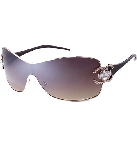 Shield Rimless Shield Warp Sunglasses Flat top sunglasses for Men Women - 2 - C7198R4ZSH9 $31.48