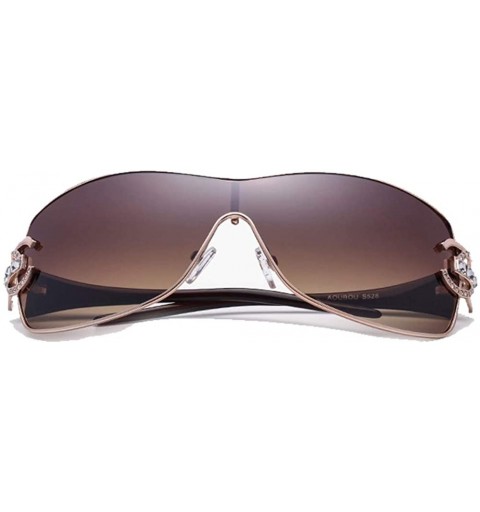 Shield Rimless Shield Warp Sunglasses Flat top sunglasses for Men Women - 2 - C7198R4ZSH9 $19.88