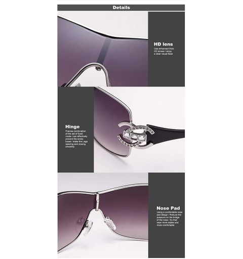 Shield Rimless Shield Warp Sunglasses Flat top sunglasses for Men Women - 2 - C7198R4ZSH9 $31.89