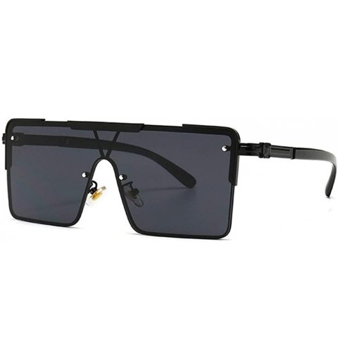 Sport Oversized One Piece Sunglasses for Women Square Sun Glasses UV400 - Black Black - CI190857GW6 $12.51