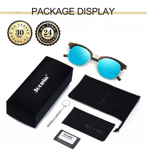 Sport Semi Rimless Polarized Sunglasses Women Men Retro Brand Sun Glasses - Retro Leopard/Blue - CR18QH97RS5 $10.81