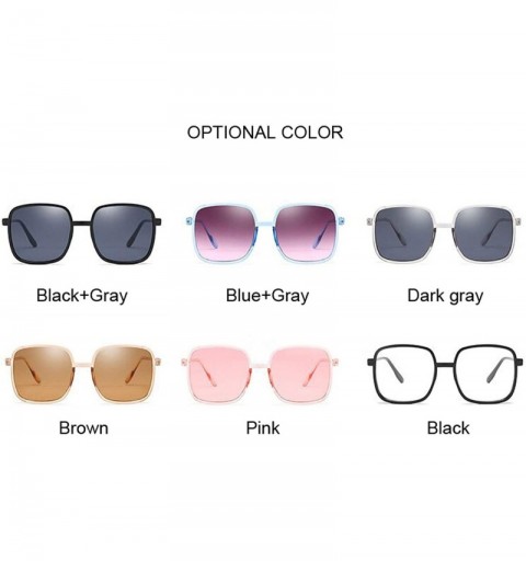 Goggle Fashion Vintage Square Women Sunglasses Retro Candy Pink Sunglass Female Oculos De Sol UV400 - Dark Gray - C5197Y7LMWQ...