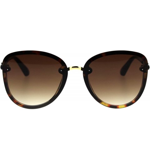 Butterfly Womens Exposed Lens Edge Chic Butterfly Diva Sunglasses - Tortoise Brown - CB18SXRE28N $11.09