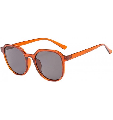 Round Classic Round Retro Plastic Frame Vintage Women's Sunglasses - Orange - C6199L3E400 $7.80