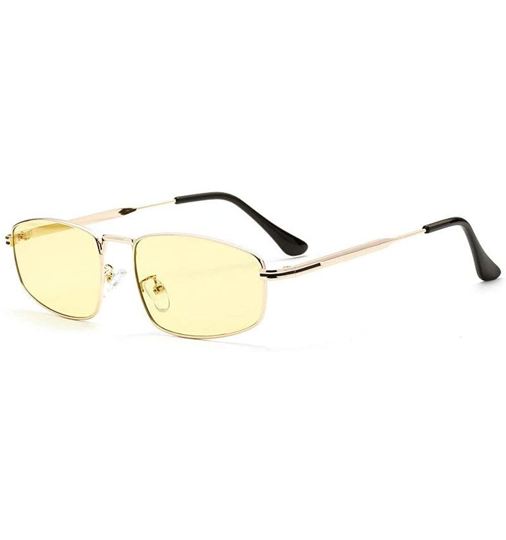 Square 2020 New Fashion Metal Square Retro Lady Ultralight Candy Color Punk Fashion Sunglasses UV400 - Yellow - CY19386GT5K $...