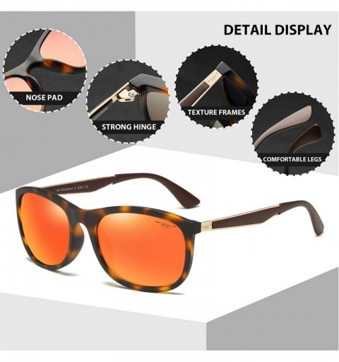 Rectangular Polarized Sports Sunglasses TR90 Frame UV Protection for Men and Women Driving Baseball Running 2678 - Orange - C...