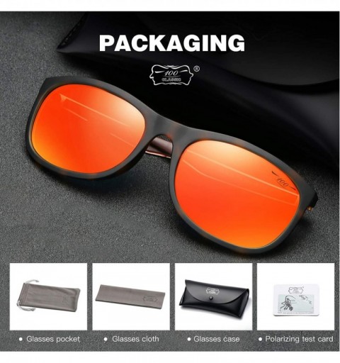 Rectangular Polarized Sports Sunglasses TR90 Frame UV Protection for Men and Women Driving Baseball Running 2678 - Orange - C...