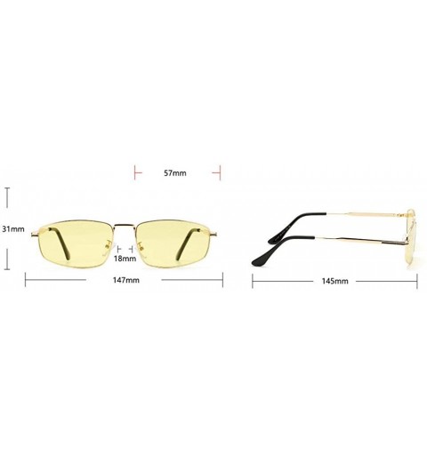 Square 2020 New Fashion Metal Square Retro Lady Ultralight Candy Color Punk Fashion Sunglasses UV400 - Yellow - CY19386GT5K $...