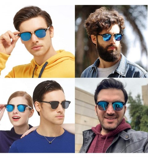 Rimless Semi Rimless Polarized Sunglasses-UV 400 Protection sunglasses for Men Half Metal Women BLACK - CI18ENEYUEM $8.04