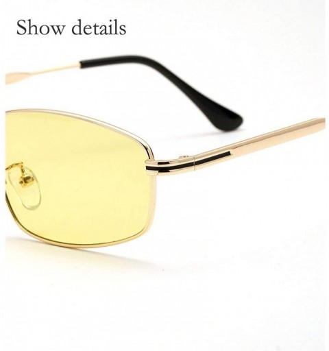 Square 2020 New Fashion Metal Square Retro Lady Ultralight Candy Color Punk Fashion Sunglasses UV400 - Yellow - CY19386GT5K $...