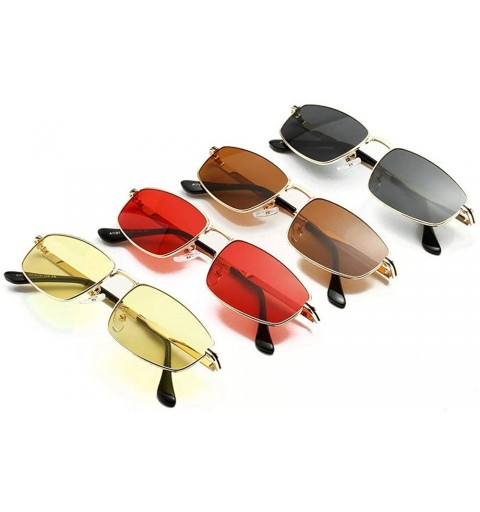 Square 2020 New Fashion Metal Square Retro Lady Ultralight Candy Color Punk Fashion Sunglasses UV400 - Yellow - CY19386GT5K $...