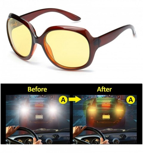 Aviator Aviator Night-Driving Anti-Glare Glasses - HD Night-Vision Polarized Yellow Glasses for Driving/Rainy/Cloudy - CE18Y6...