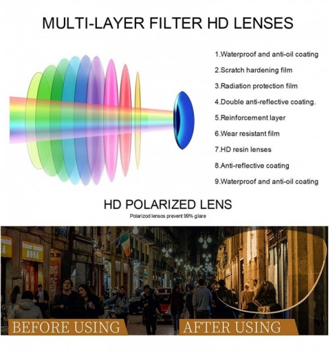 Aviator Aviator Night-Driving Anti-Glare Glasses - HD Night-Vision Polarized Yellow Glasses for Driving/Rainy/Cloudy - CE18Y6...