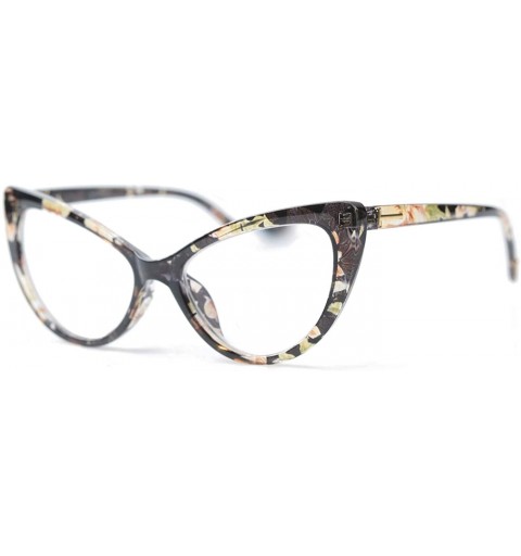 Butterfly Womens Oversized Fashion Cat Eye Eyeglasses Frame Large Reading Glasses - Yellow Glass - C812OCLGK8N $13.75