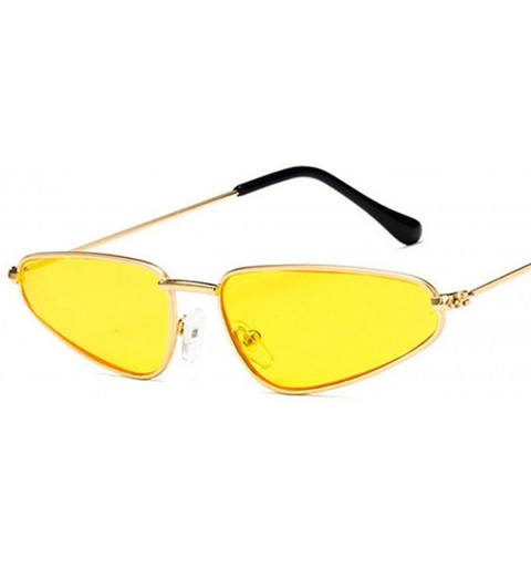 Cat Eye Small Cat Eye Sunglasses Women Brand Designer vintage Metal Shaped Ocean Retro Sun glass Drop Mirror - C6 - CR18RK5OK...