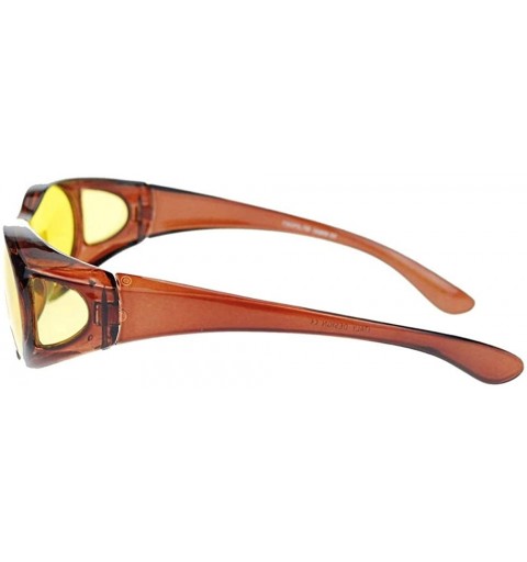 Sport Driving Polarized Sunglasses Protection Anti glare - Brown - CD193ESDQ7K $11.01