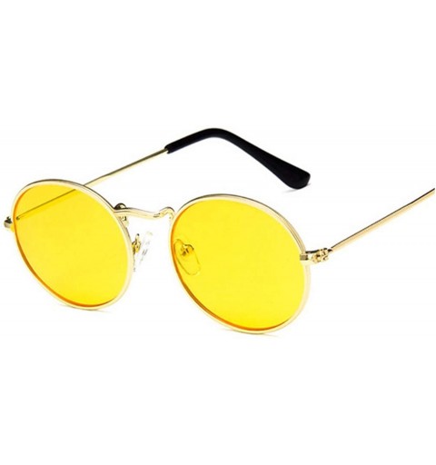 Sport 2019 Retro Round Yellow Sunglasses Women Brand Designer Sun Glasses For Women Alloy Mirror Sunglasses Female - CI18W78U...