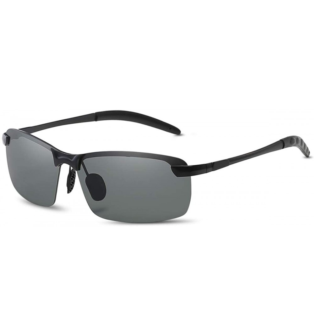 Goggle Man Driving Polarized Sunglasses-Photochromatic Sports Eyewear-Ultra Light Alloy Frame-UV 400 Outdoor Gift Box - C618T...