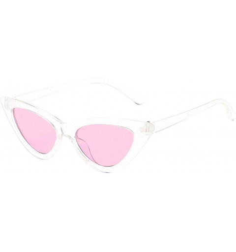 Oval Kids Cateye Girls Sunglasses AGE 4-12 Transparent Clear Frame Giselle Pouch - Pink - CO18U3ODYHI $22.77